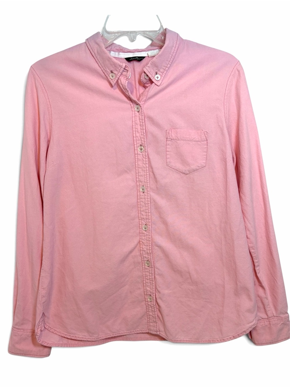 Eddie Bauer Women’s Light Pink Button-Down Long Sleeve Shirt Size Large